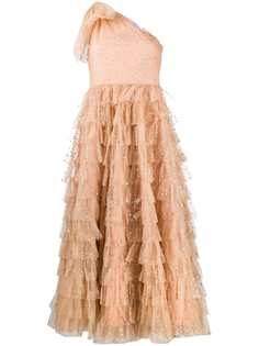 RED Valentino ярусное платье из тюля с блестками