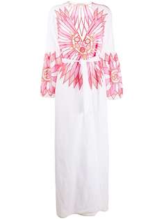 Emilio Pucci платье макси с вышивкой и запахом