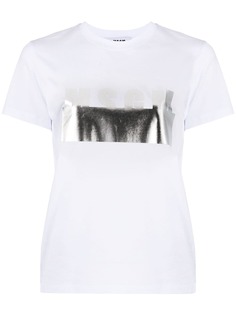 MSGM футболка с логотипом металлик