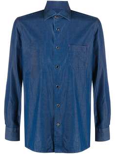 Kiton джинсовая рубашка с накладными карманами