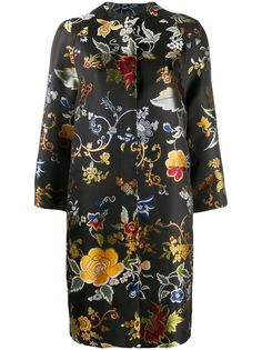 Etro пальто с цветочной вышивкой
