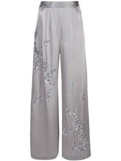 Josie Natori Couture широкие брюки с бисером