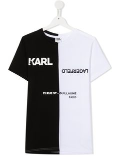 Karl Lagerfeld Kids двухцветная футболка