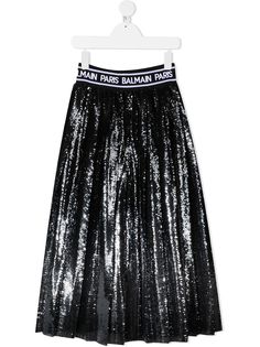 Balmain Kids юбка миди с пайетками
