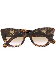 Fendi Eyewear солнцезащитные очки в оправе кошачий глаз с монограммой