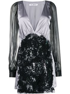 Almaz платье с кружевной аппликацией и V-образным вырезом