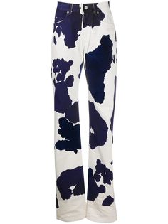 Off-White прямые джинсы с принтом