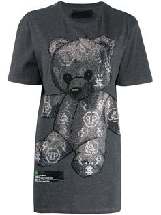 Philipp Plein футболка из джерси с принтом и стразами