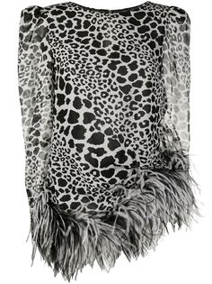 Alessandra Rich блузка с леопардовым принтом