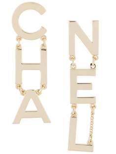 Chanel Pre-Owned серьги-подвески 2019-го года с логотипом