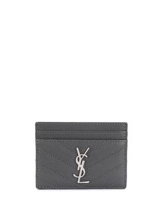Saint Laurent стеганый картхолдер c монограммой