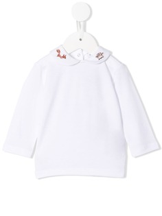 Dolce & Gabbana Kids блузка с вышивкой на воротнике