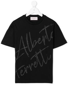Alberta Ferretti Kids футболка с логотипом и блестками