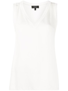 Theory блузка с V-образным вырезом без рукавов