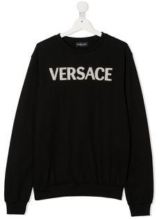 Young Versace толстовка с вышитым логотипом и круглым вырезом