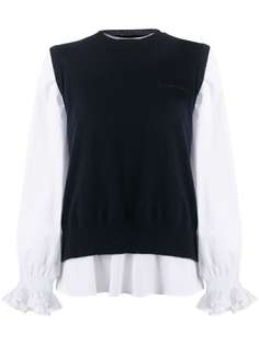 Ermanno Ermanno блузка с трикотажным жилетом