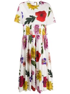 Sara Lanzi платье миди с цветочным принтом
