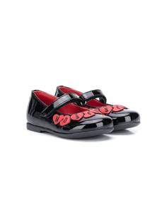 Moschino Kids лакированные балетки с логотипом