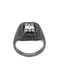 Monan коктейльное кольцо из черного золота с бриллиантами