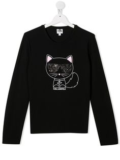 Karl Lagerfeld Kids футболка с длинными рукавами и логотипом