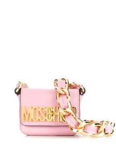 Moschino мини-сумка через плечо с металлическим логотипом