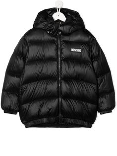 Moschino Kids пуховик с логотипом
