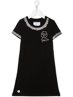 Philipp Plein Junior платье-футболка со стразами