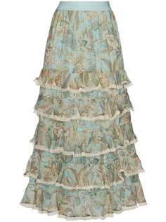 Zimmermann ярусная юбка Ladybeetle с принтом пейсли