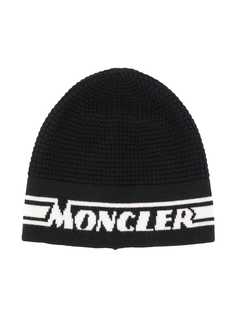 Moncler Kids шапка бини с вышитым логотипом