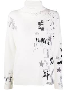 Ermanno Scervino джемпер с высоким воротником и графичным принтом