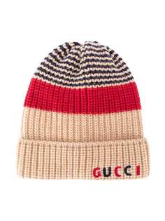 Gucci Kids шапка бини с вышитым логотипом