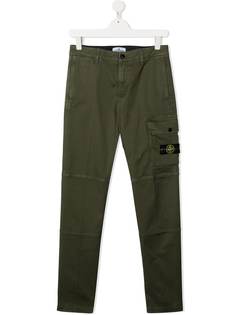 Stone Island Junior брюки карго с нашивкой-логотипом