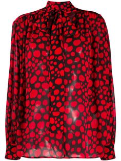 MSGM блузка с абстрактным принтом и бантом