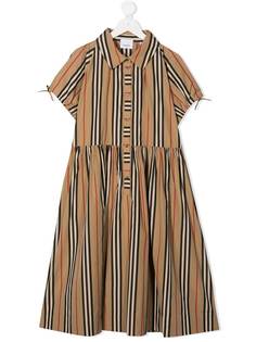 Burberry Kids платье-рубашка в полоску