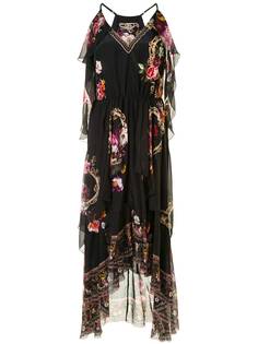 Camilla платье с цветочным принтом и оборками