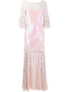 Temperley London длинное платье Celestial с пайетками