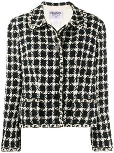 Chanel Pre-Owned однобортный пиджак 1998-го года в клетку