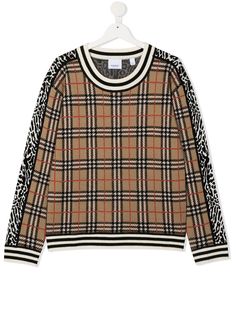 Burberry Kids джемпер в клетку со вставками