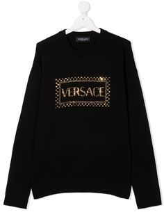 Young Versace джемпер с декорированным логотипом