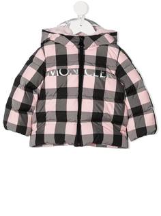 Moncler Enfant пуховик в клетку гингем