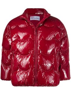 RED Valentino лакированная куртка-пуховик