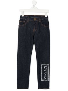 Versace Kids джинсы кроя слим с логотипом