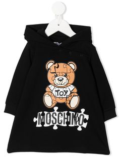Moschino Kids платье-толстовка с логотипом и капюшоном