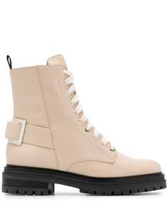 Sergio Rossi ботинки на шнуровке с пряжкой