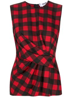 MSGM клетчатый топ со складками