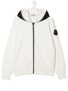 Moncler Kids худи на молнии с нашивкой-логотипом