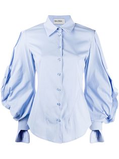 Balossa White Shirt рубашка со сборками на рукавах