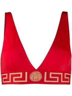 Versace лиф бикини с треугольными чашками и узором Greca