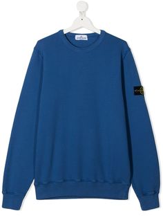 Stone Island Junior толстовка с круглым вырезом и нашивкой-логотипом