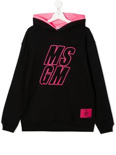 Msgm Kids худи с вышитым логотипом